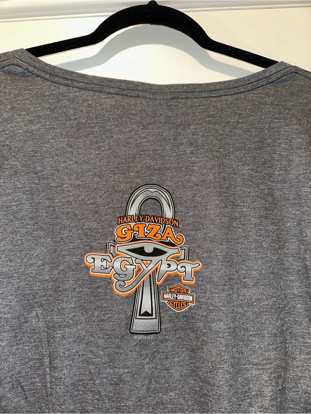 NWT Harley-Davidson Short Sleeve Logo Tee Giza Egypt size large heather gray - Picture 3 of 6